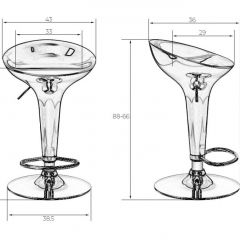Стул барный DOBRIN BOMBA LM-1004 (серебряный металлик) в Камышлове - kamyshlov.mebel24.online | фото