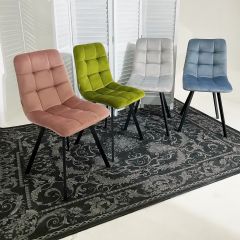 Стул CHILLI SQUARE BLUVEL-03 светло-серый, велюр / черный каркас М-City в Камышлове - kamyshlov.mebel24.online | фото 5
