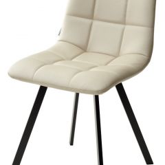 Стул CHILLI SQUARE HK017-02 серо-бежевый, PU/ черный каркас М-City в Камышлове - kamyshlov.mebel24.online | фото