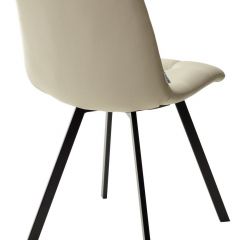 Стул CHILLI SQUARE HK017-02 серо-бежевый, PU/ черный каркас М-City в Камышлове - kamyshlov.mebel24.online | фото 4