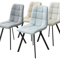Стул CHILLI SQUARE HK017-03 светло-серый, PU/ черный каркас М-City в Камышлове - kamyshlov.mebel24.online | фото 2
