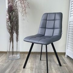 Стул CHILLI SQUARE HK017-09 серо-черничный, PU/ черный каркас М-City в Камышлове - kamyshlov.mebel24.online | фото 5