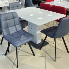 Стул CHILLI SQUARE HK017-09 серо-черничный, PU/ черный каркас М-City в Камышлове - kamyshlov.mebel24.online | фото 6