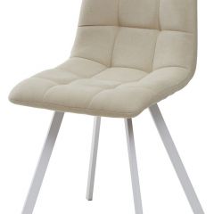 Стул CHILLI SQUARE UF860-01B бежевый, ткань/ белый каркас М-City в Камышлове - kamyshlov.mebel24.online | фото