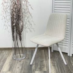 Стул ELVIS WZ2042-18 белая галька фактурный велюр / белый каркас М-City в Камышлове - kamyshlov.mebel24.online | фото