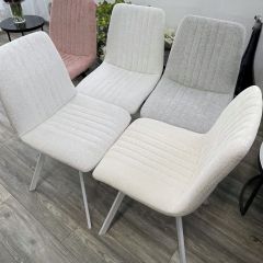 Стул ELVIS WZ2042-18 белая галька фактурный велюр / белый каркас М-City в Камышлове - kamyshlov.mebel24.online | фото 6