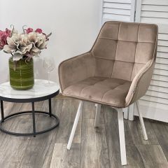 Стул MAVERICK 360 град. поворот. BLUVEL-40 BEIGE/ белый каркас, М-City в Камышлове - kamyshlov.mebel24.online | фото 2