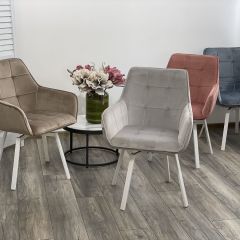Стул MAVERICK 360 град. поворот. BLUVEL-40 BEIGE/ белый каркас, М-City в Камышлове - kamyshlov.mebel24.online | фото 3