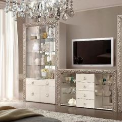 Витрина 2-ств. для посуды  Тиффани Premium слоновая кость/серебро (ТФВ3-2С(П) в Камышлове - kamyshlov.mebel24.online | фото 2