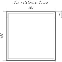 Зеркало Corsica 600х600 black без подсветки Sansa (SB1064Z) в Камышлове - kamyshlov.mebel24.online | фото 4