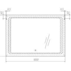 Зеркало Galaxy 100 alum с подсветкой Sansa (SG1008Z) в Камышлове - kamyshlov.mebel24.online | фото 7