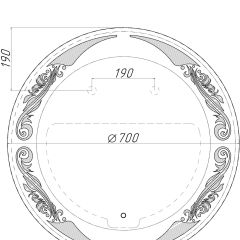 Зеркало Канберра 700х700 с подсветкой Домино (GL7032Z) в Камышлове - kamyshlov.mebel24.online | фото 8