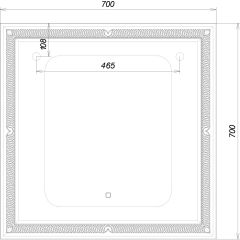 Зеркало Паликир 700х700 с подсветкой Домино (GL7051Z) в Камышлове - kamyshlov.mebel24.online | фото 6