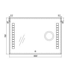 Зеркало Quadro 100 alum (линза) с подсветкой Sansa (SQL1030Z) в Камышлове - kamyshlov.mebel24.online | фото 8