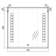 Зеркало Quadro 70 alum с подсветкой Sansa (SQ1016Z) в Камышлове - kamyshlov.mebel24.online | фото 6