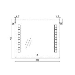 Зеркало Quadro 80 alum с подсветкой Sansa (SQ1017Z) в Камышлове - kamyshlov.mebel24.online | фото 7