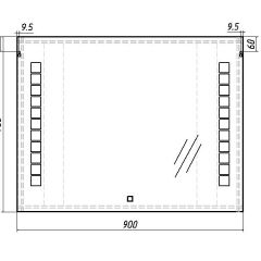 Зеркало Quadro 90 alum с подсветкой Sansa (SQ1018Z) в Камышлове - kamyshlov.mebel24.online | фото 7