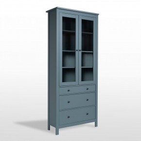 2.08.07.130.6 САГА шкаф с витриной 90 темно-бирюзовый RU в Камышлове - kamyshlov.mebel24.online | фото