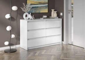 АЙДЕН КМ06-1200 Комод 6 ящиков (белый) в Камышлове - kamyshlov.mebel24.online | фото