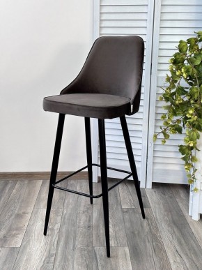 Барный стул NEPAL-BAR ГРАФИТ #14, велюр/ черный каркас (H=78cm) М-City в Камышлове - kamyshlov.mebel24.online | фото 6