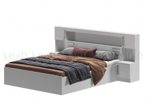 БАСЯ Кровать 1600 с надстройкой и с тумбами (белый) в Камышлове - kamyshlov.mebel24.online | фото