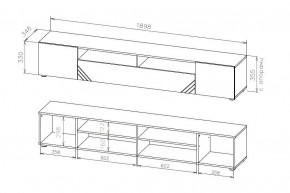 БАЙКАЛ Тумба для телевидеоаппаратуры (Графит/Дуб золотой) в Камышлове - kamyshlov.mebel24.online | фото 3