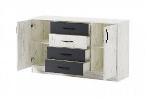 БЕАТРИС Комод К1400 (дуб крафт белый/антрацит) в Камышлове - kamyshlov.mebel24.online | фото 3