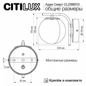 Бра Citilux Адам Смарт CL228B313 в Камышлове - kamyshlov.mebel24.online | фото 8
