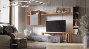 ДАЛЛАС Гостиная (модульная) цемент темный в Камышлове - kamyshlov.mebel24.online | фото