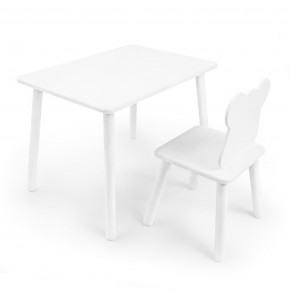 Детский комплект стол и стул «Мишка» Rolti Baby (белый/белый, массив березы/мдф) в Камышлове - kamyshlov.mebel24.online | фото