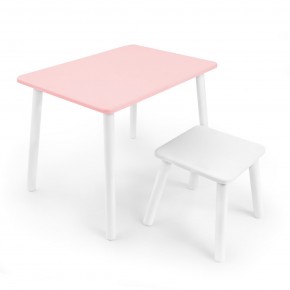 Детский комплект стол и табурет Rolti Baby (розовая столешница/белое сиденье/белые ножки) в Камышлове - kamyshlov.mebel24.online | фото