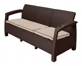 Диван Yalta Premium Sofa 3 Set (Ялта) шоколадный (+подушки под спину) в Камышлове - kamyshlov.mebel24.online | фото
