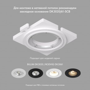 DK3061-BK+WH Встраиваемый светильник, IP 20, 10 Вт, GU5.3, LED, черный/белый, пластик в Камышлове - kamyshlov.mebel24.online | фото 2