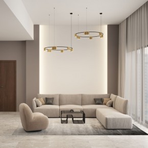 DK4067-BK+SG Подвесной светильник ORBIT, IP20, 15xGU10 LED, до 15 Вт, черный + сатинированное золото, алюминий в Камышлове - kamyshlov.mebel24.online | фото 4
