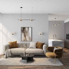 DK5060-BK+SG Бра ORBIT, IP20, 3000К, LED, 10 Вт, черный + сатинированное золото, алюминий в Камышлове - kamyshlov.mebel24.online | фото 5