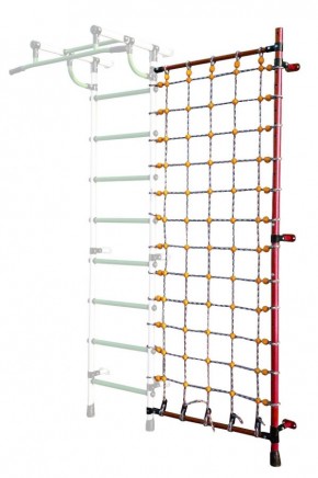 Дополнительная стойка к пристенному ДСК с сеткой для лазания, цв. красный в Камышлове - kamyshlov.mebel24.online | фото