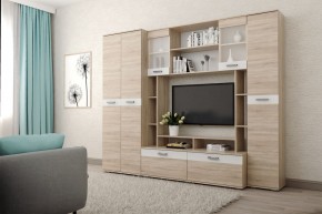 Гостиная Белла (Дуб Сонома/Белый глянец) в Камышлове - kamyshlov.mebel24.online | фото 1