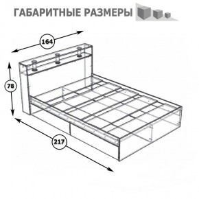 Камелия Кровать 1600, цвет венге/дуб лоредо, ШхГхВ 163,5х217х78,2 см., сп.м. 1600х2000 мм., без матраса, основание есть в Камышлове - kamyshlov.mebel24.online | фото 4