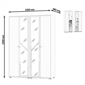 Камелия Шкаф 4-х створчатый, цвет дуб сонома, ШхГхВ 160х48х220 см., универсальная сборка, можно использовать как два отдельных шкафа в Камышлове - kamyshlov.mebel24.online | фото 4