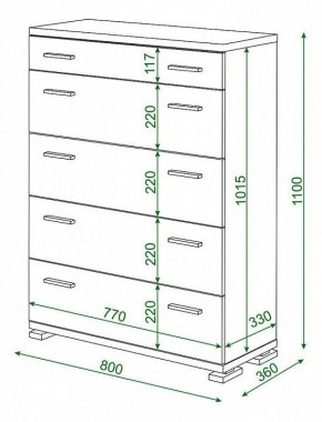Комод Домино КМ-1 в Камышлове - kamyshlov.mebel24.online | фото 2