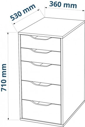 Комод Ингар белый с пятью выдвижными ящиками в Камышлове - kamyshlov.mebel24.online | фото 3