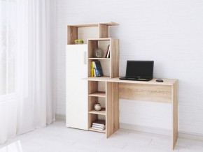 Компьютерный Стол Квартет-7 Дуб сонома/Белый в Камышлове - kamyshlov.mebel24.online | фото