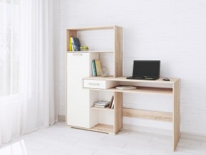 Компьютерный стол Квартет-8 дуб сонома/белый в Камышлове - kamyshlov.mebel24.online | фото
