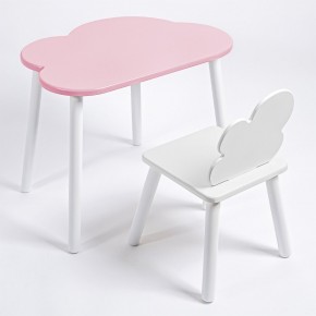 Комплект детский стол ОБЛАЧКО и стул ОБЛАЧКО ROLTI Baby (розовая столешница/белое сиденье/белые ножки) в Камышлове - kamyshlov.mebel24.online | фото