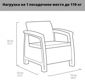 Комплект мебели Корфу Рест (Corfu Rest - without table) коричневый в Камышлове - kamyshlov.mebel24.online | фото 3