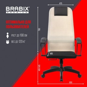 Кресло BRABIX PREMIUM "Ultimate EX-800" пластик, плотная двойная сетка Х2, черное/бежевое, 532916 в Камышлове - kamyshlov.mebel24.online | фото 6