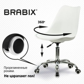 Кресло стул BRABIX "Eames MG-310 CH", хром, пластик белый, экокожа белая, 532923 в Камышлове - kamyshlov.mebel24.online | фото 7