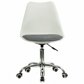 Кресло стул BRABIX "Eames MG-310 CH", хром, пластик белый, ткань серая, 532924 в Камышлове - kamyshlov.mebel24.online | фото 1