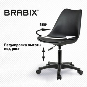 Кресло стул BRABIX "Eames MG-310 PL", пластик черный, экокожа черная, 532927 в Камышлове - kamyshlov.mebel24.online | фото 3