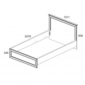 Кровать 140 с подъемником, TIFFANY, цвет вудлайн кремовый в Камышлове - kamyshlov.mebel24.online | фото 3